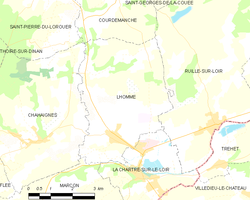 Map commune FR insee code 72161